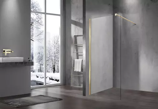 Душевая перегородка 90 см Vincea Walk in VSW-1H900CLG матовый золотой