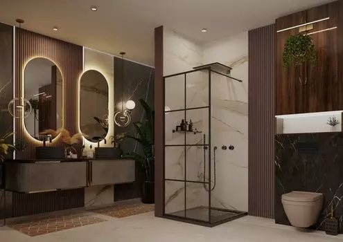 Душевая перегородка Ambassador Walk-in 90x200 15031241 стекло прозрачное, профиль черный