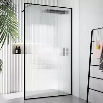 Душевая перегородка Ceruttispa 120x190 STRIP T120 стекло гофрированное, профиль черный