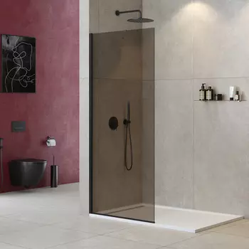 Душевая перегородка Cezares Liberta 100х195 LIBERTA-L-1-TB-100-BR-NERO стекло бронза, профиль черный