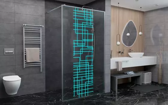 Душевая перегородка DTO LC 100 Chrome 100 см LC100 стекло с узором, профиль хром