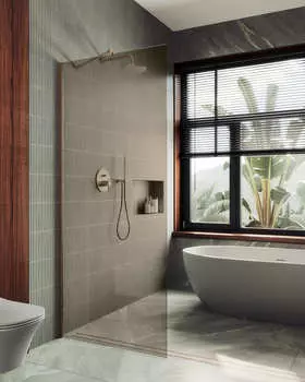 Душевая перегородка MaybahGlass 119x195 MGD-684-2у стекло бронза, профиль бронза