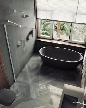 Душевая перегородка MaybahGlass 119x195 MGD-688-1у стекло сатин, профиль белый