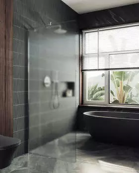 Душевая перегородка MaybahGlass 119x195 MGD-688-5ш стекло сатин, профиль хром матовый