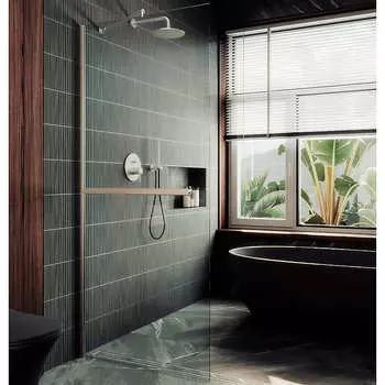 Душевая перегородка MaybahGlass 119x195 MGD-714-5ш стекло прозрачное, профиль хром матовый