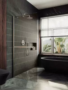 Душевая перегородка MaybahGlass 119x195 MGD-715-5ш стекло бронза, профиль хром матовый