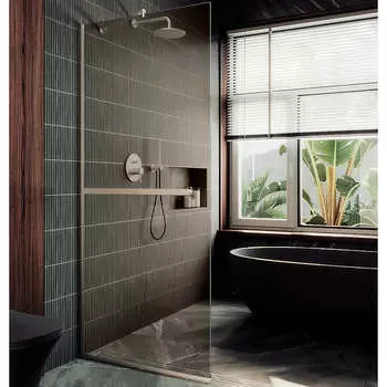 Душевая перегородка MaybahGlass 119x195 MGD-715-5у стекло бронза, профиль хром матовый