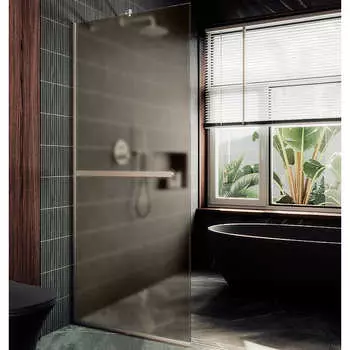 Душевая перегородка MaybahGlass 119x195 MGD-716-5у стекло бронза матовая, профиль хром матовый