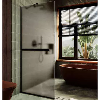 Душевая перегородка MaybahGlass 119x195 MGD-716-6у стекло бронза матовая, профиль черный