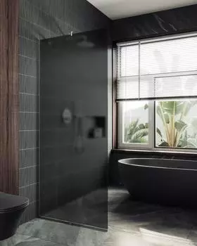 Душевая перегородка MaybahGlass 69x195 MGD-704-5у стекло графит матовый, профиль хром матовый