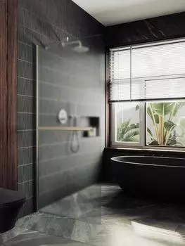 Душевая перегородка MaybahGlass 89x195 MGD-737-5ш стекло сатин, профиль хром матовый