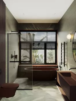 Душевая перегородка MaybahGlass Walk In 79х195 MGD-727-6у с полотенцедержателем, стекло бронза, профиль черный