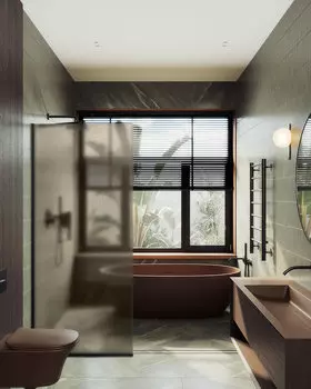 Душевая перегородка MaybahGlass Walk In 79х195 MGD-697-6у стекло бронза матовое, профиль черный