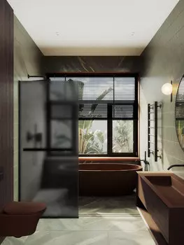 Душевая перегородка MaybahGlass Walk In 79х195 MGD-730-6у с полотенцедержателем, стекло графит матовое, профиль черный