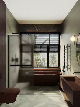 Душевая перегородка MaybahGlass Walk In 79х195 MGD-728-6ш с полотенцедержателем, стекло бронза матовое, профиль черный