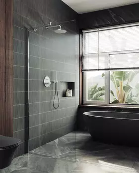 Душевая перегородка MaybahGlass Walk In 79х195 MGD-695-5ш стекло прозрачное, профиль хром матовый