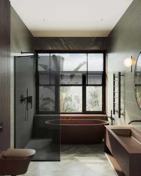 Душевая перегородка MaybahGlass Walk In 79х195 MGD-698-6у стекло графит, профиль черный