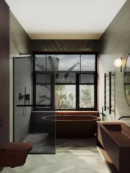 Душевая перегородка MaybahGlass Walk In 79х195 MGD-729-6у с полотенцедержателем, стекло графит, профиль черный