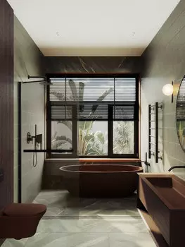 Душевая перегородка MaybahGlass Walk In 79х195 MGD-727-6ш с полотенцедержателем, стекло бронза, профиль черный