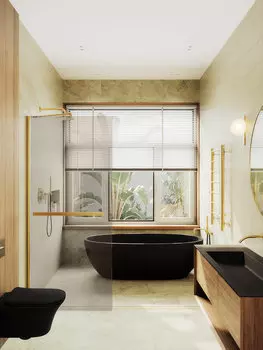 Душевая перегородка MaybahGlass Walk In 79х195 MGD-727-3ш с полотенцедержателем, стекло бронза, профиль золото