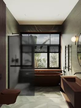 Душевая перегородка MaybahGlass Walk In 79х195 MGD-730-6ш с полотенцедержателем, стекло графит матовое, профиль черный