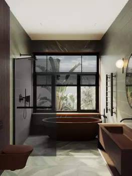 Душевая перегородка MaybahGlass Walk In 79х195 MGD-729-6ш с полотенцедержателем, стекло графит, профиль черный