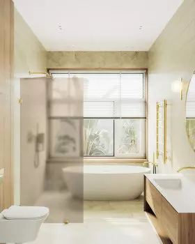 Душевая перегородка MaybahGlass Walk In 79х195 MGD-265-3 стекло бронза матовое, коннекторы золото