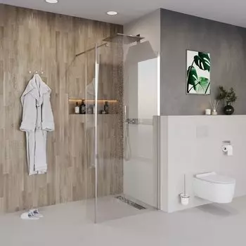 Душевая перегородка Niagara Nova 110х195 NG-664-11 стекло прозрачное, профиль хром