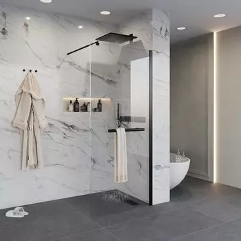 Душевая перегородка Niagara Nova 110х195 NG-681-11BLACK стекло прозрачное, профиль черный