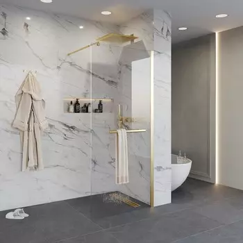 Душевая перегородка Niagara Nova 120х195 NG-641-12GOLD стекло прозрачное, профиль золото