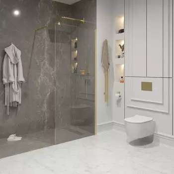 Душевая перегородка Niagara Nova 120х195 NG-643-12GOLD стекло прозрачное, профиль золото