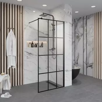 Душевая перегородка Niagara Nova 120х195 NG-685-12BLACK стекло прозрачное, профиль черный