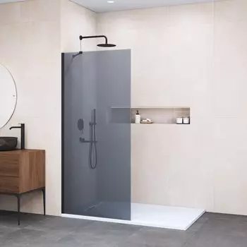 Душевая перегородка RGW Walk In WA-110B 120x195 351011012-34 стекло тонированное, профиль черный