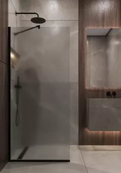 Душевая перегородка Timo 119x195 T11 стекло матовое, профиль черный