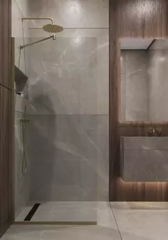 Душевая перегородка Timo 89x195 T13 стекло прозрачное, профиль золото