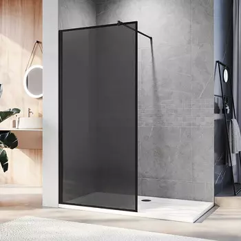 Душевая перегородка Veconi Korato 70x200 KR81B-70-05-C8 стекло тонированное, профиль черный