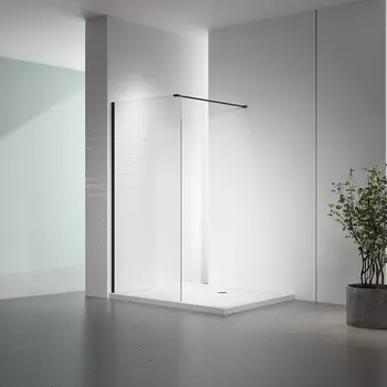 Душевая перегородка Veconi Korato 90x200 KR72B-90-01-C7 стекло прозрачное, профиль черный