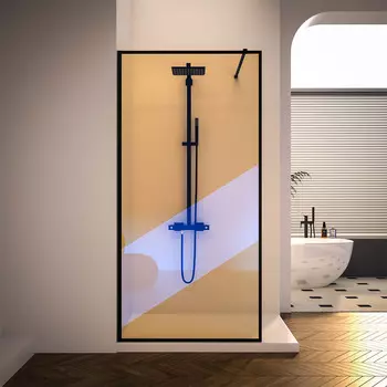 Душевая перегородка Veconi Korato Walk In 120х200 KR81BC-120-09-C4 стекло хамелеон, профиль черный матовый