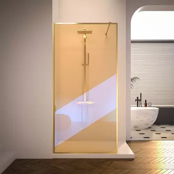 Душевая перегородка Veconi Korato Walk In 80х200 KR81GС-80-09-C4 стекло хамелеон, профиль брашированное золото