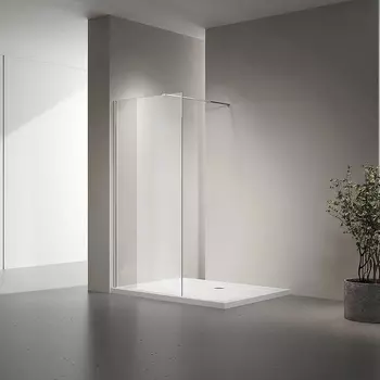 Душевая перегородка Veconi KR-72 KR72-80-01-C7 80 см стекло прозрачное, профиль хром