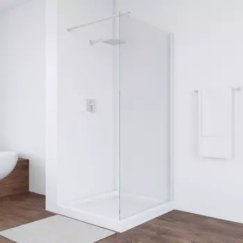 Душевая перегородка Vegas-Glass 116x200 EAF NOVO h2000 116 01 01 профиль белый, стекло прозрачное