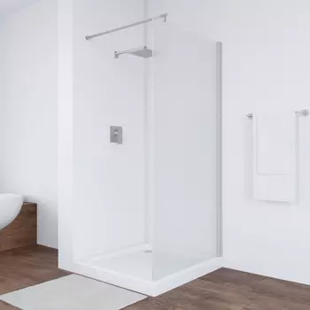 Душевая перегородка Vegas-Glass 116x200 EAF NOVO h2000 116 07 10 профиль матовый хром, стекло сатин