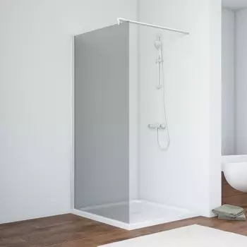 Душевая перегородка Vegas-Glass 116x200 EAF NOVO h2000 116 01 07 профиль белый, стекло графит