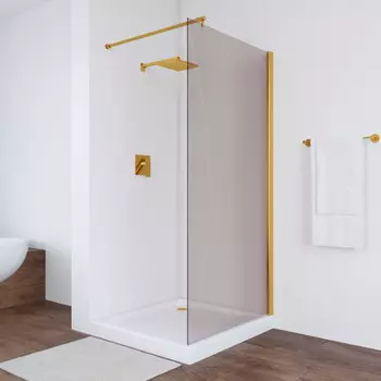 Душевая перегородка Vegas-Glass 116x200 EAF TUR NOVO 116 09 05 профиль золото глянцевое, стекло бронза