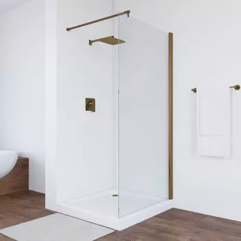 Душевая перегородка Vegas-Glass 116x200 EAF TUR NOVO 116 05 01 профиль бронза, стекло прозрачное