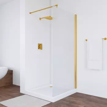 Душевая перегородка Vegas-Glass 116x200 EAF TUR NOVO 116 09 10 профиль золото глянцевое, стекло сатин