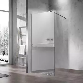 Душевая перегородка Vincea Walk in 100x200 VSW-1H100MRGM стекло зеркальное, профиль вороненая сталь