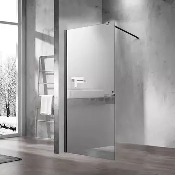 Душевая перегородка Vincea Walk in 100x200 VSW-1H100MRB стекло зеркальное, профиль черный