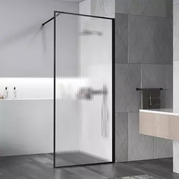 Душевая перегородка Vincea Walk in HP Art 70x200 VSW-1HP700FLB стекло рифленое, профиль черный матовый