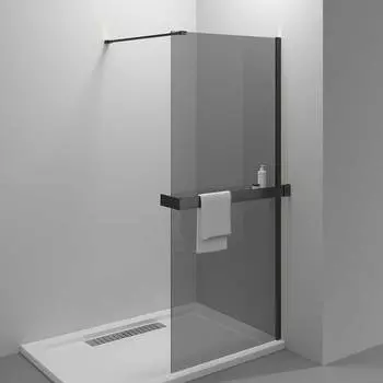 Душевая перегородка Vincea Walk in HR 100 см VSW-4HR100CGB стекло тонированное, профиль черный матовый